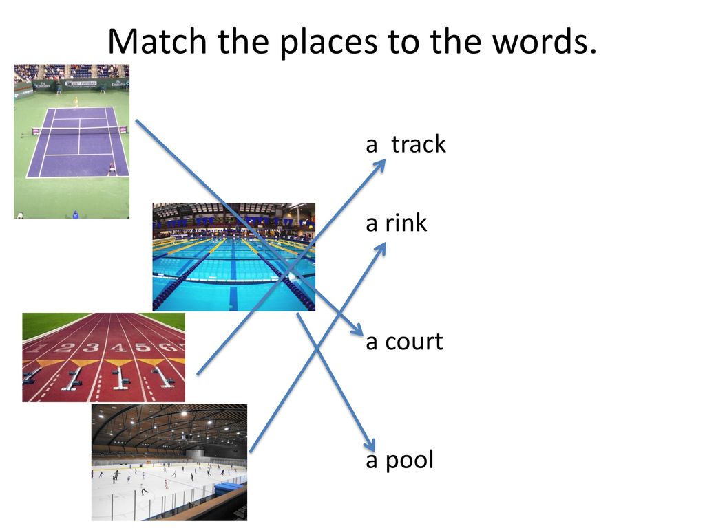 Match a track. Pitch field Court track разница. Course Court Pitch Ring Rink track. Pitch track Court course Ring Rink различия. Таблица Sport Equipment place.
