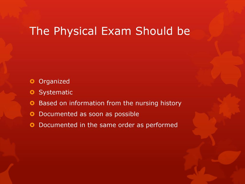 Physical Exam And Health Assessment - Ppt Download