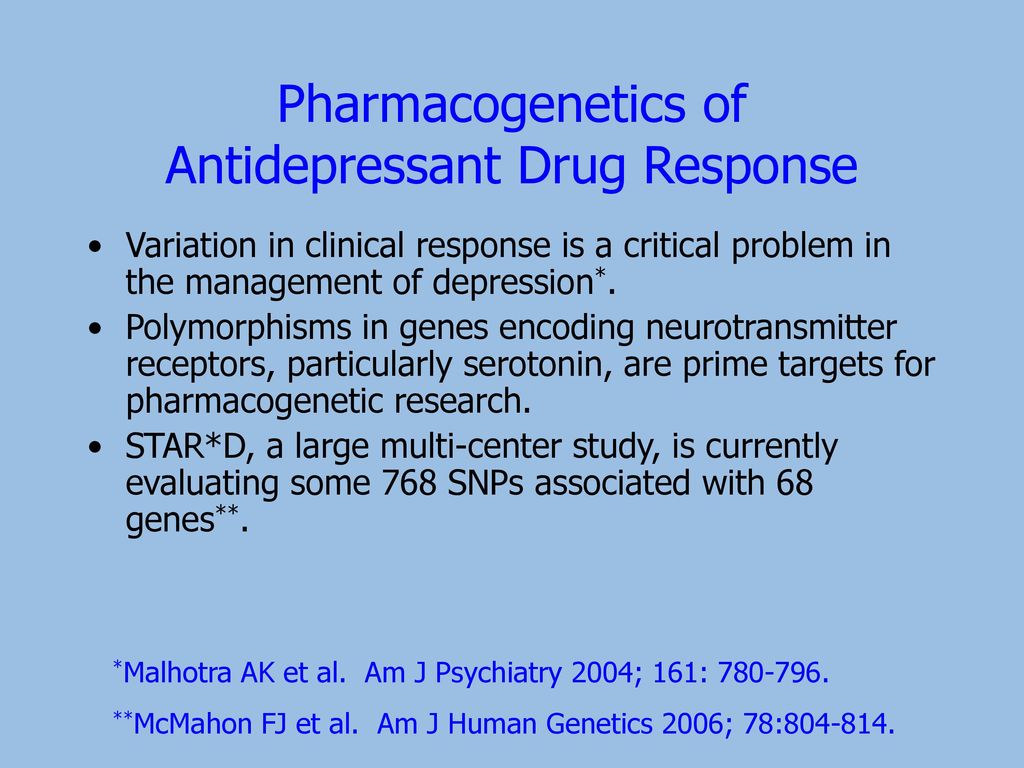 Pharmacogenetics of Antidepressant Drug Response