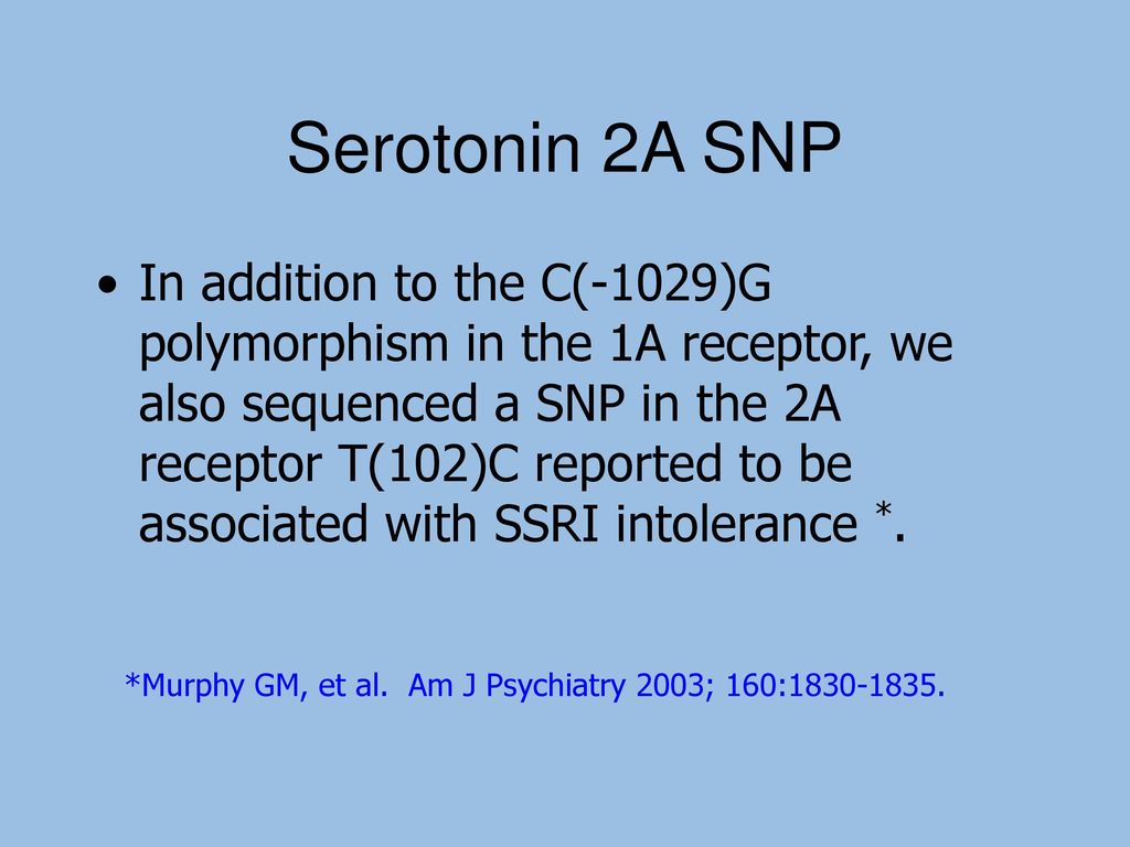 Serotonin 2A SNP