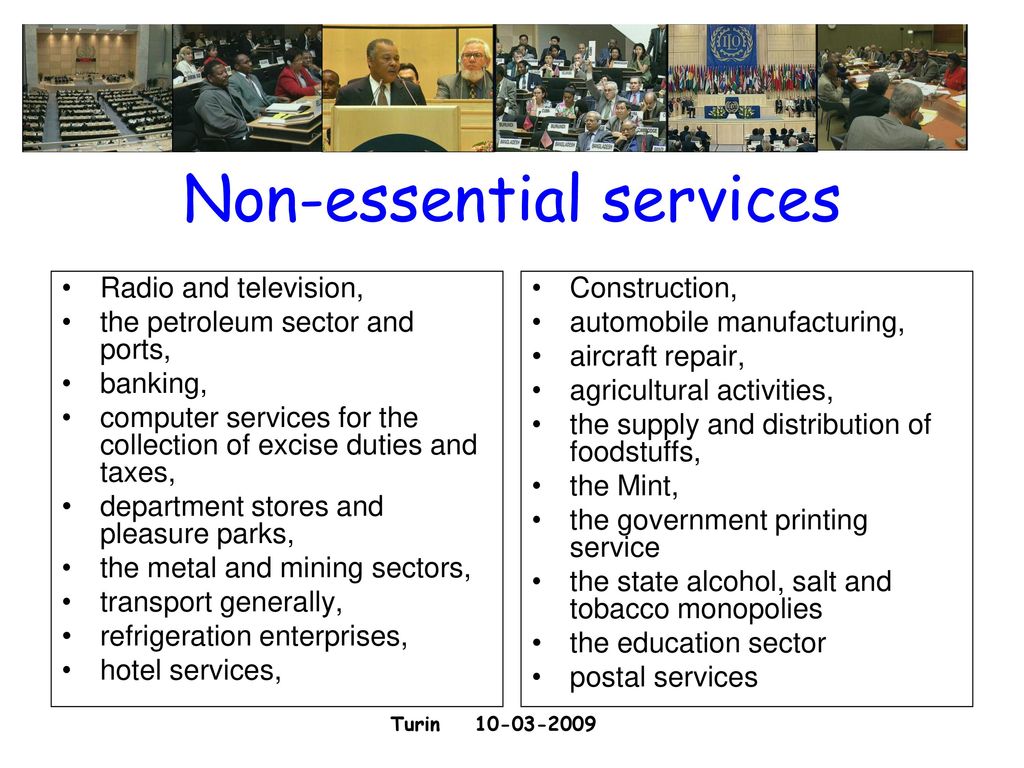 Non essential services