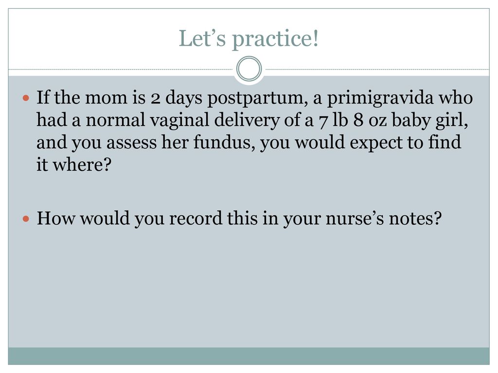 Postpartum physiology and nursing care ppt download