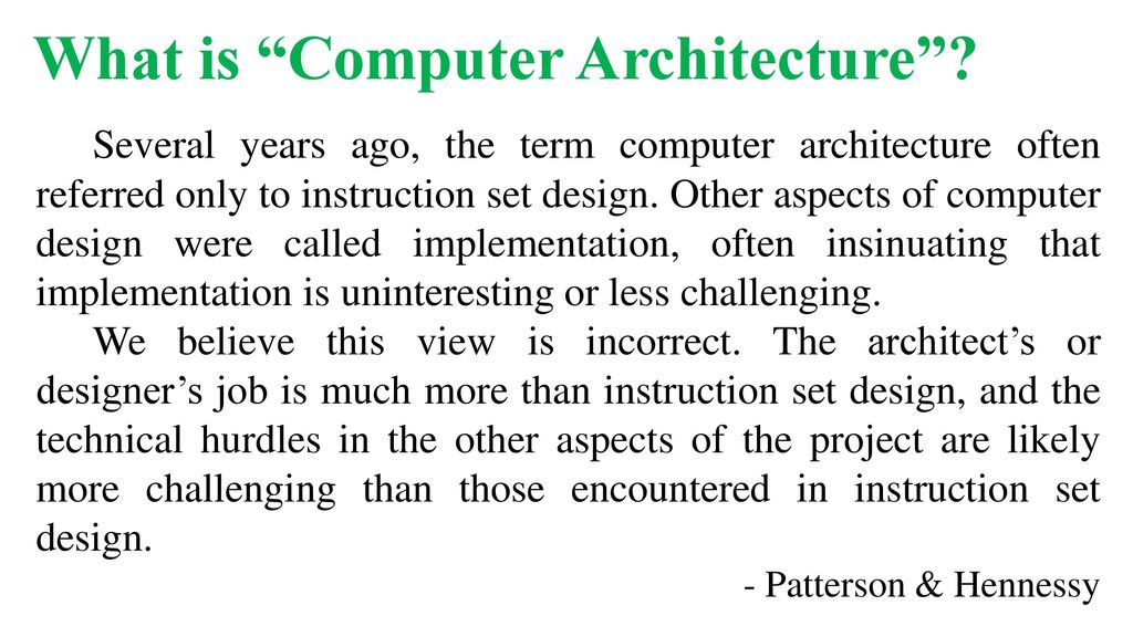 What is Computer Architecture
