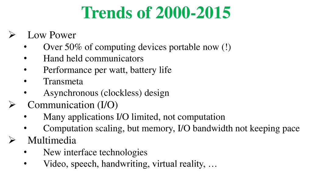 Trends of Low Power Communication (I/O) Multimedia