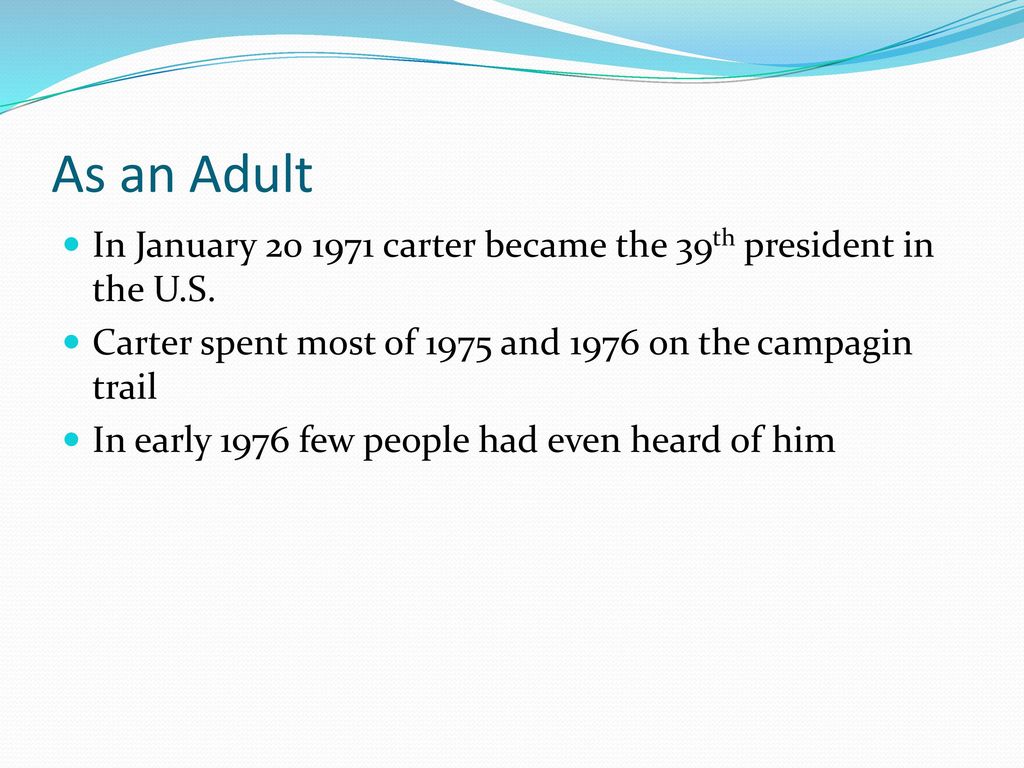 James Earl Carter Jr’s life ppt download