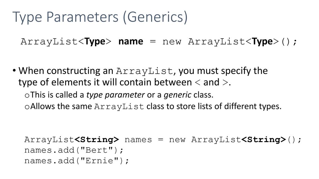 Type Parameters (Generics)