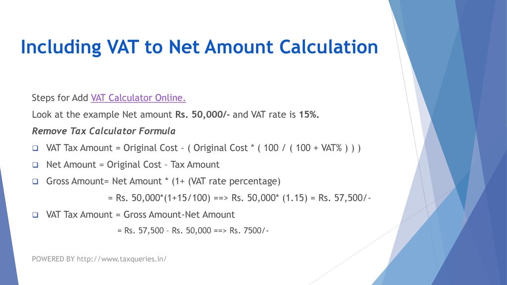 POWERED BY VAT CALCULATOR POWERED BY - ppt download