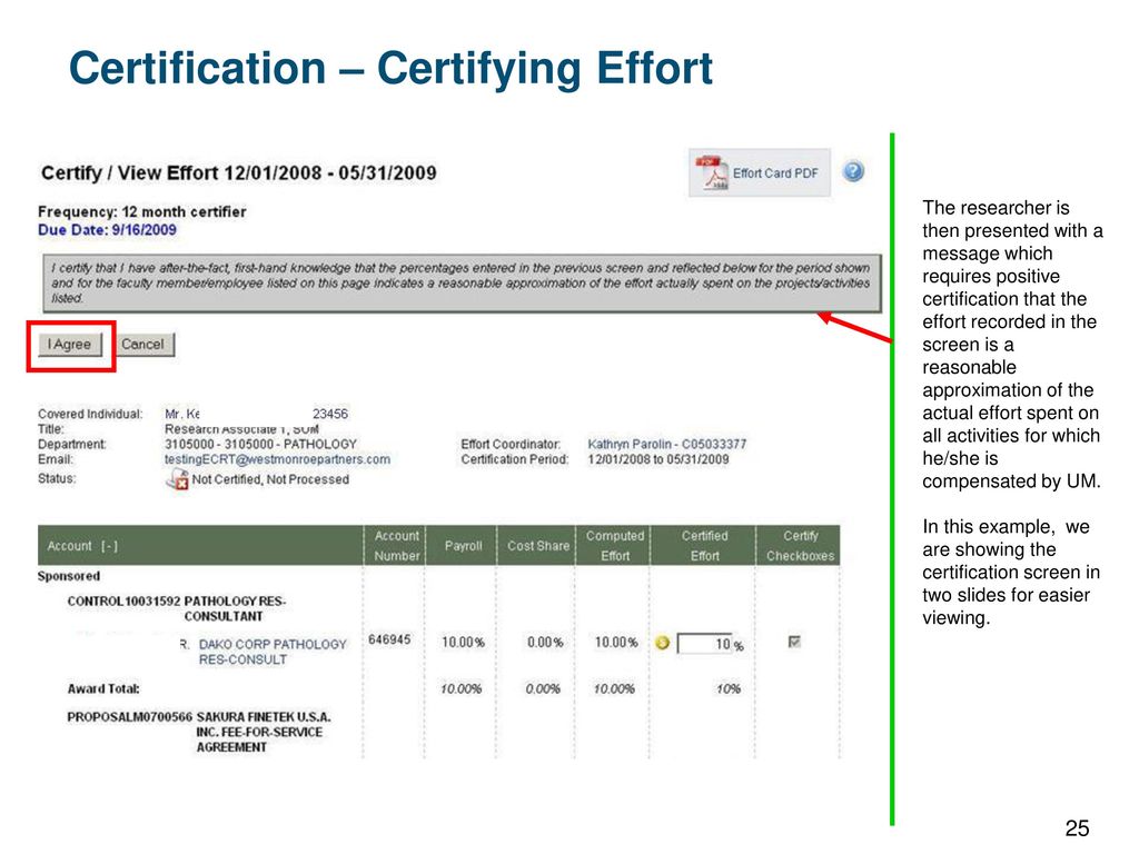 Certification – Certifying Effort