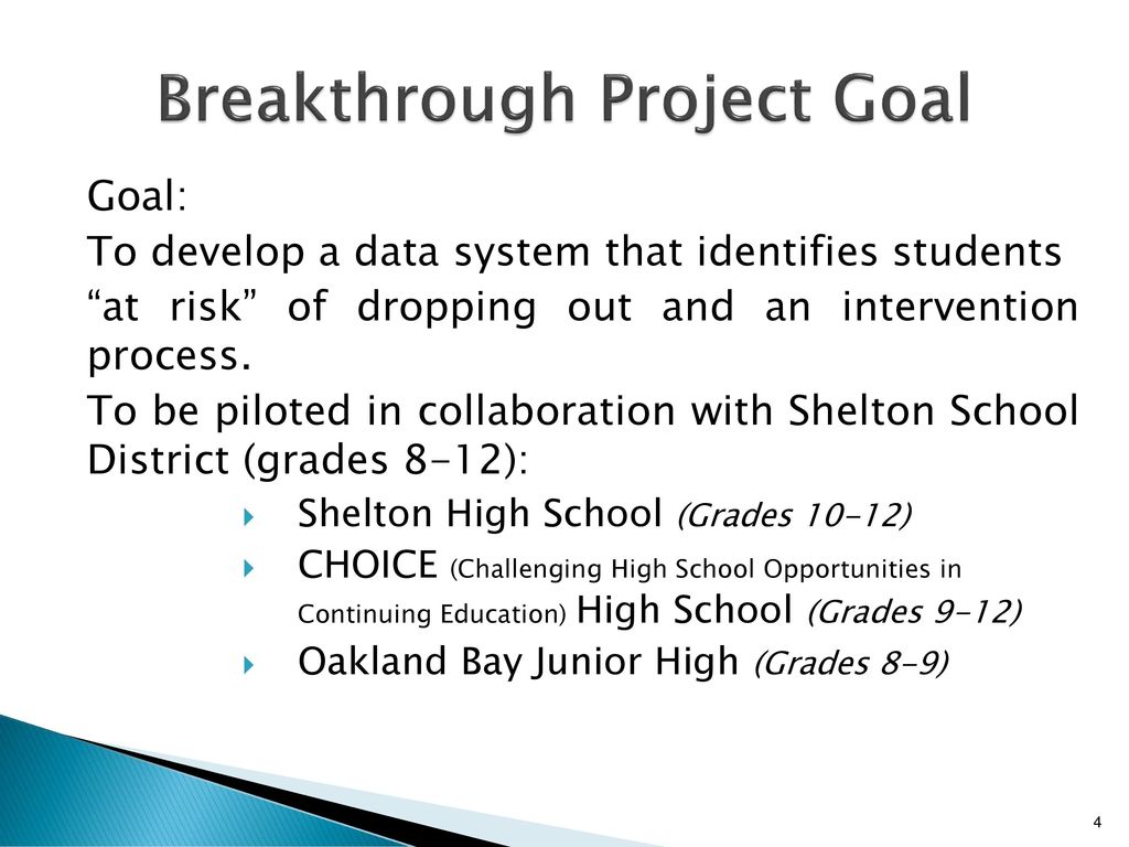 Breakthrough Project Goal