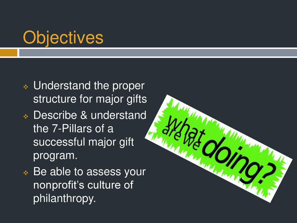 How to Think About Major Gifts ppt download