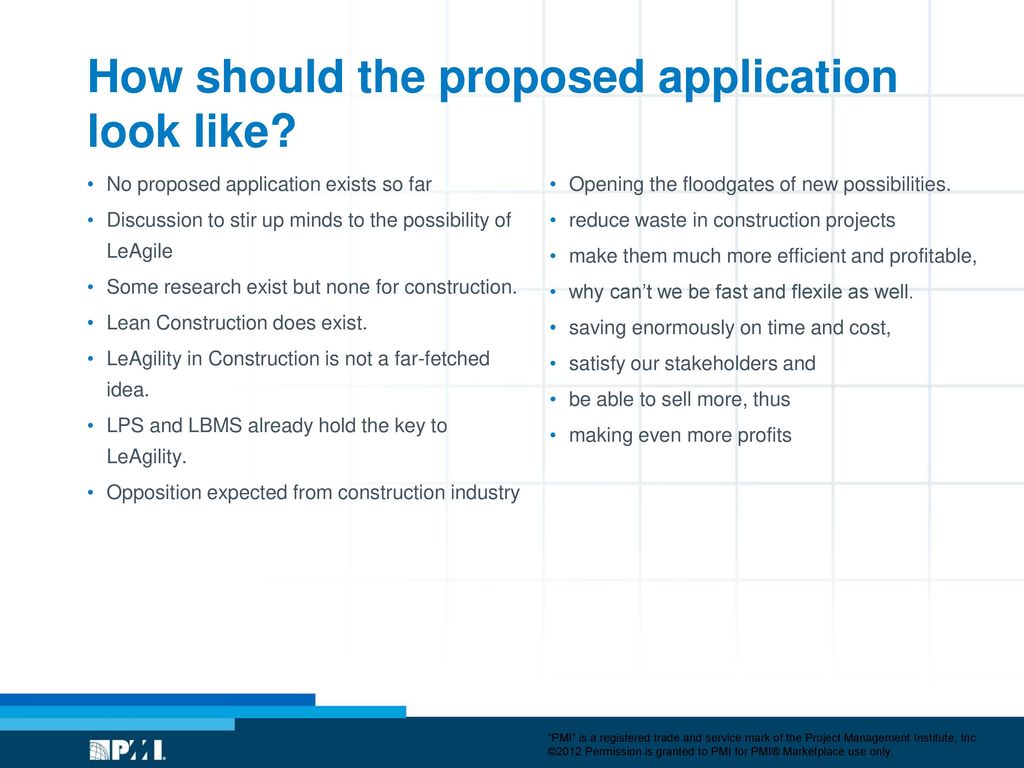 How should the proposed application look like