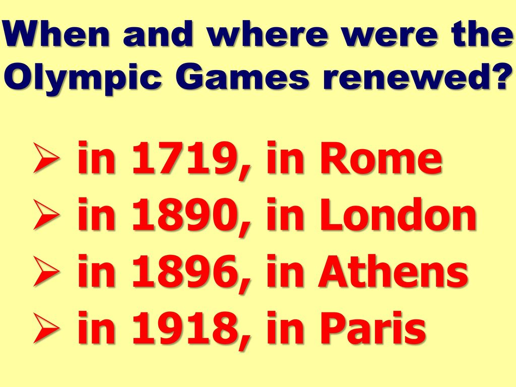 Sports and the Olympic Games ppt download