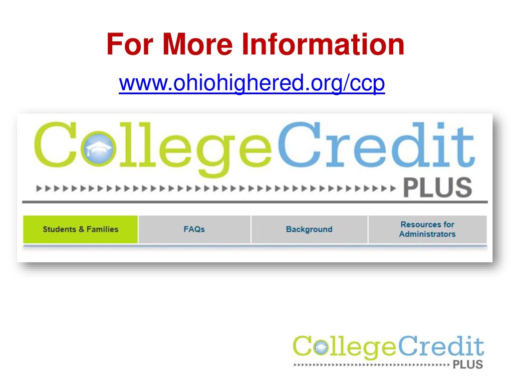 College Credit Plus Van Buren High School’s Introduction for Students