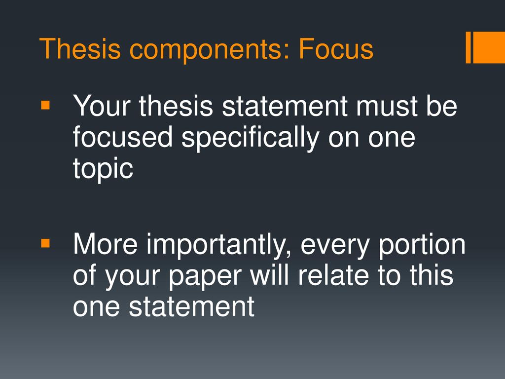 A Thesis Statement is… An explanation of the purpose of your paper ...