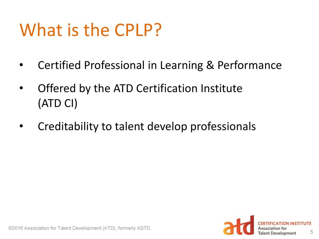 Certified Professional in Learning and Performance ppt download