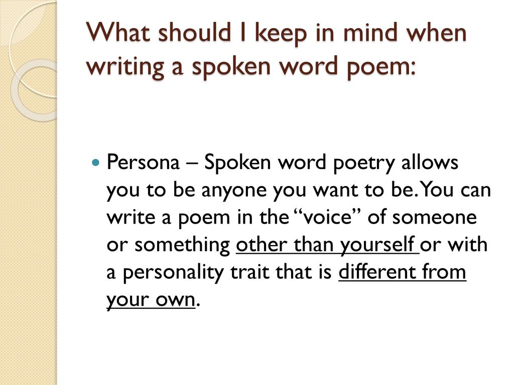 What is spoken word poetry - ppt download