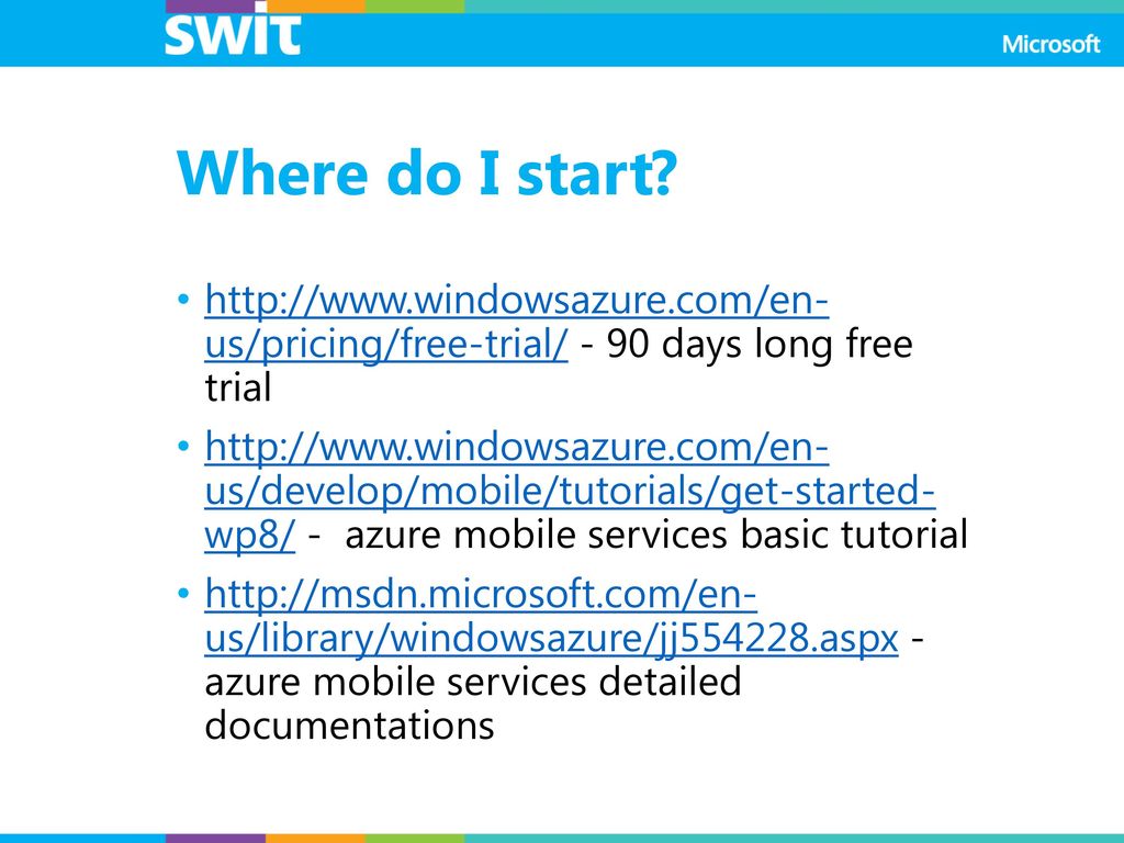 Azure mobile services windows phone 8 ppt download