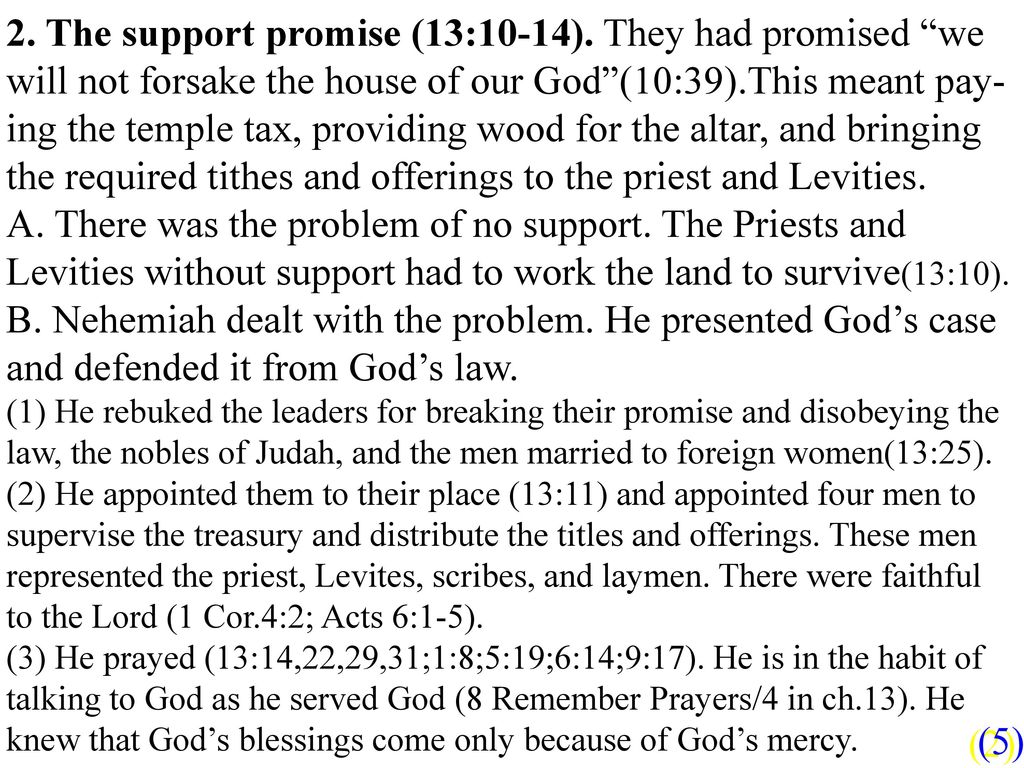 2. The support promise (13:10-14)