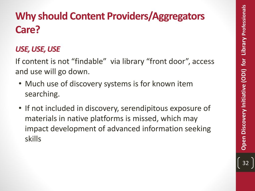 Why should Content Providers/Aggregators Care