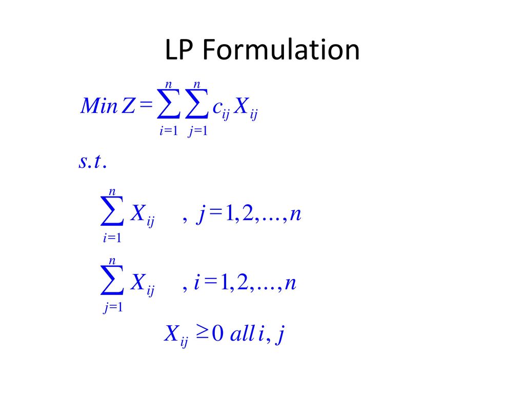 Engm 535 Optimization Assignment Problems Ppt Download