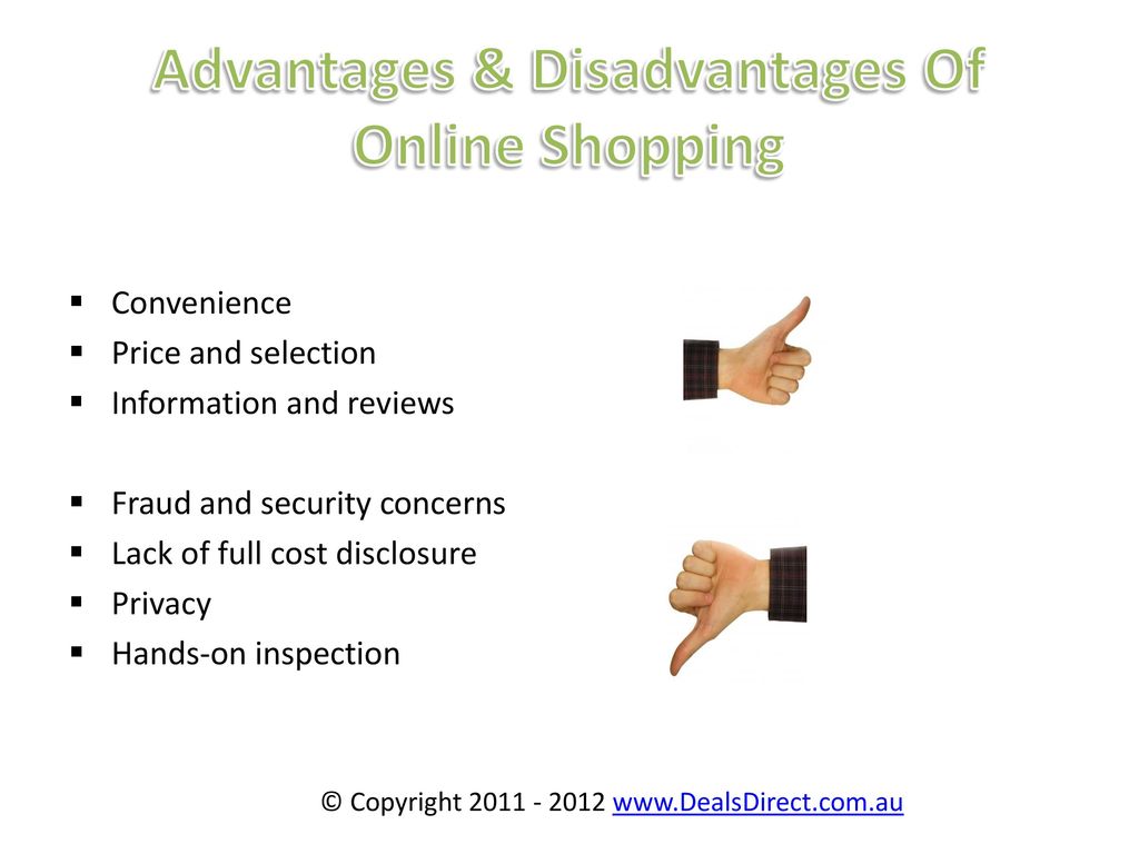 Shopping advantages and disadvantages