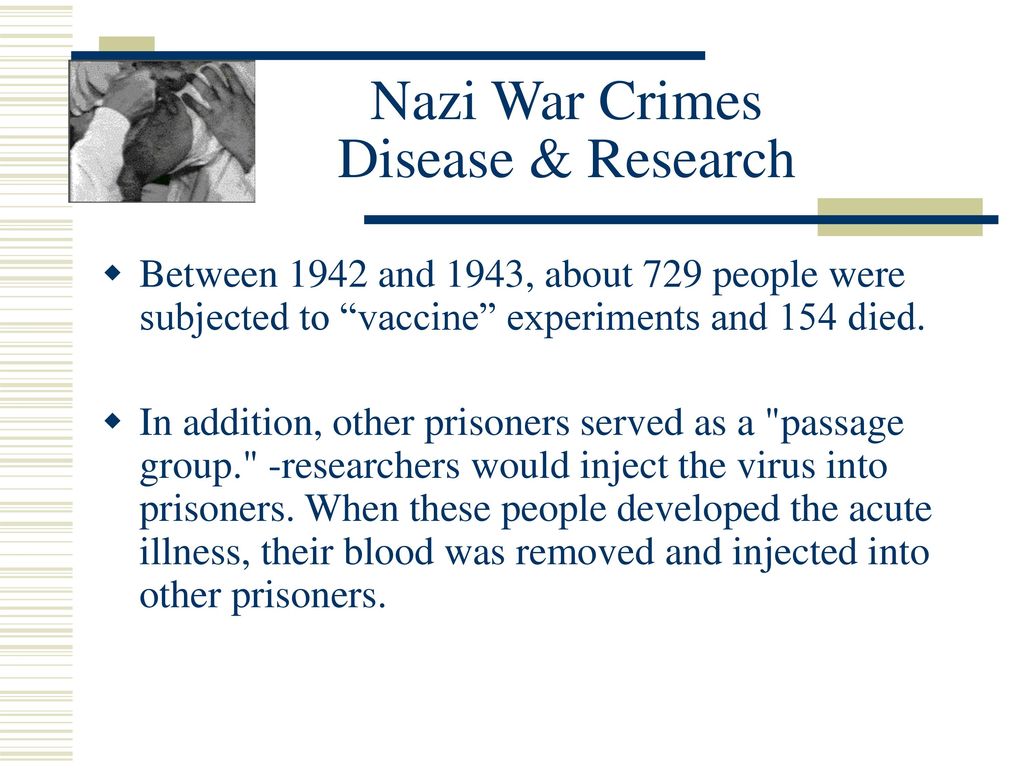 Nazi War Crimes Disease & Research