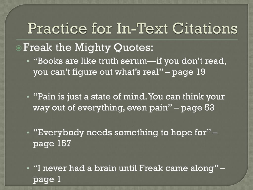 Italics (Underlined) Vs. Quotations And In-Text Citations - Ppt Download