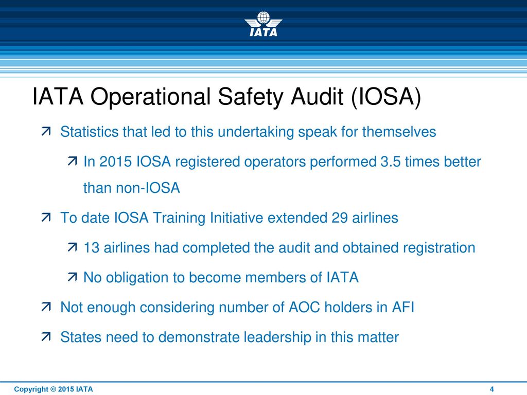 IATA's Role – Implementation of Safety Activities - ppt download