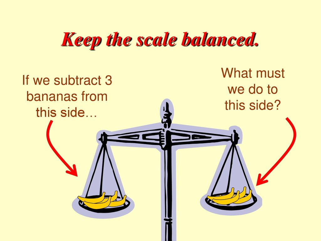 Keep the scale balanced.