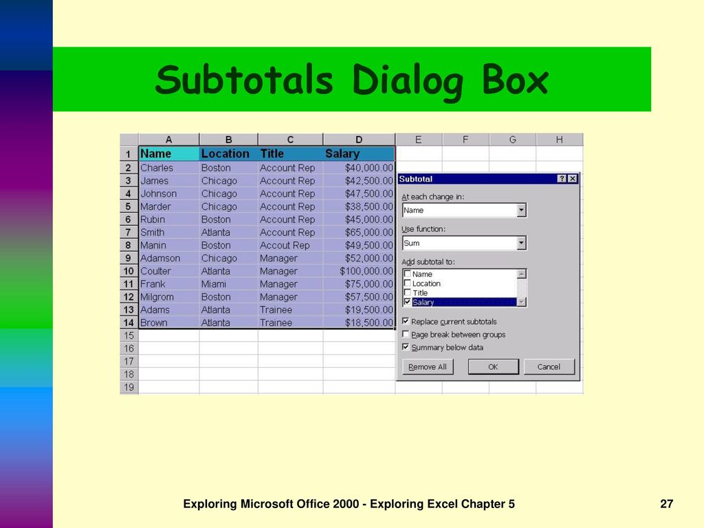 how to remove subtotals in excel 2000 how to remove subtotals in excel 2000