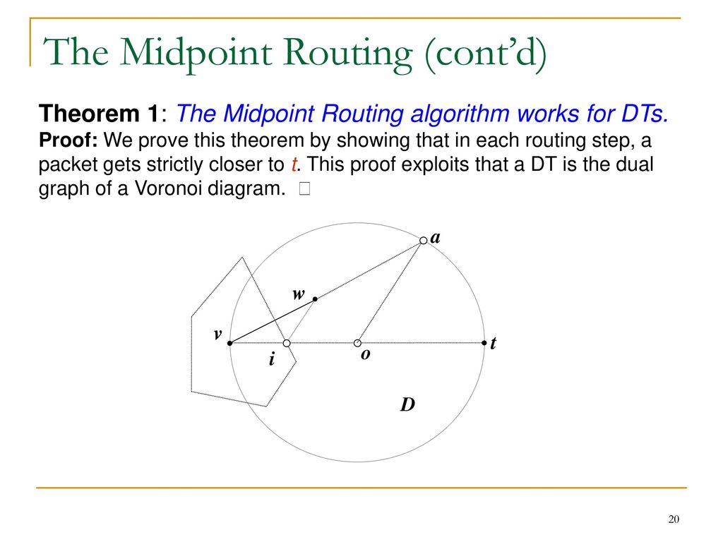Midpoint Routing algorithms for Delaunay Triangulations - ppt download