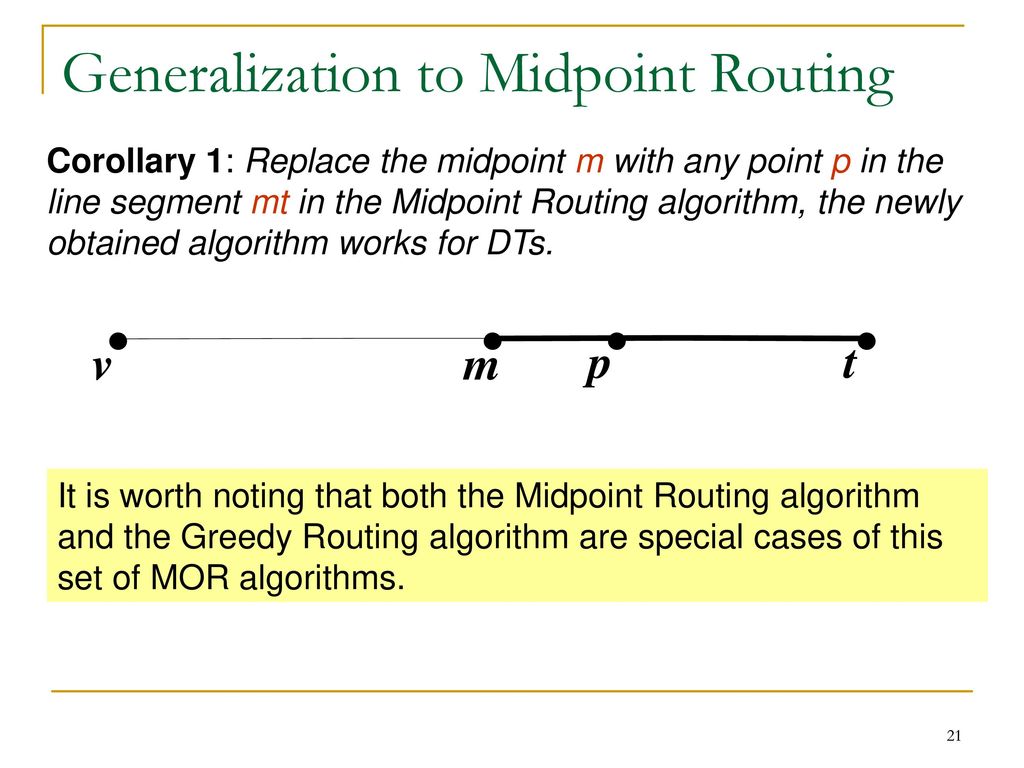 Midpoint Routing algorithms for Delaunay Triangulations - ppt download
