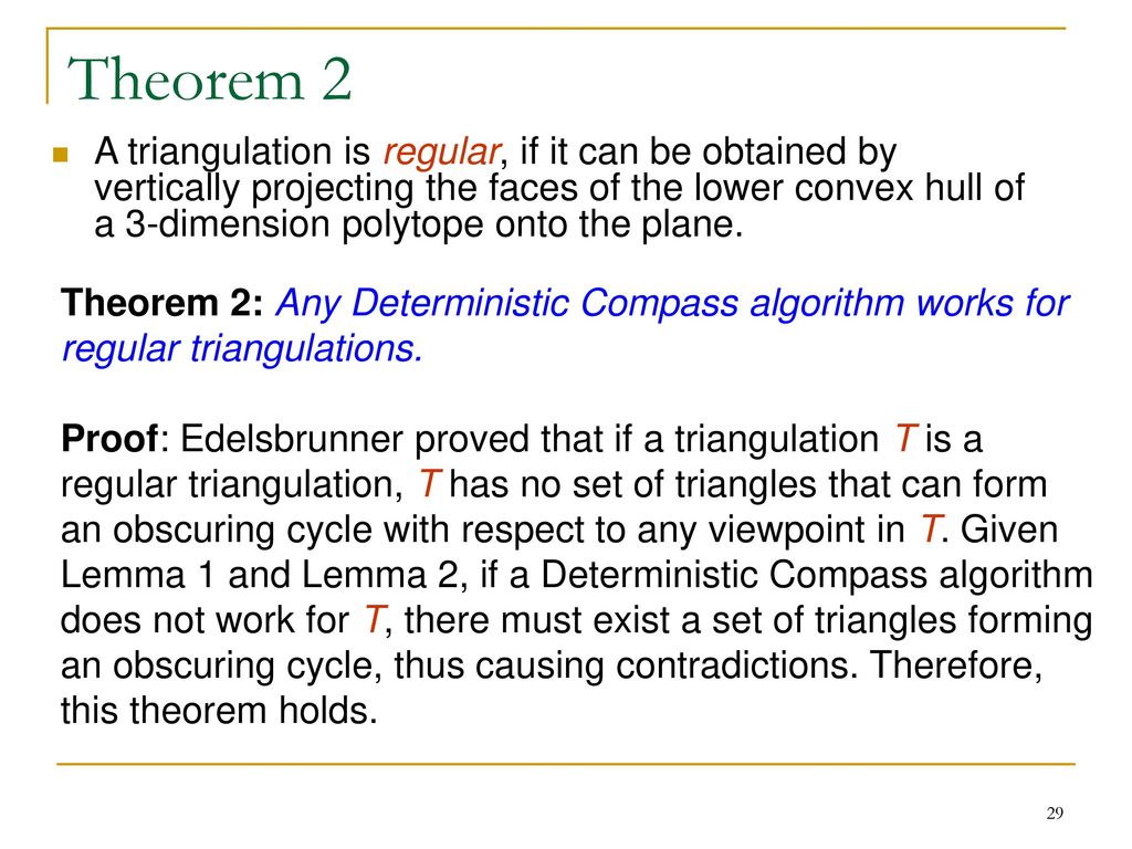 Midpoint Routing algorithms for Delaunay Triangulations - ppt download