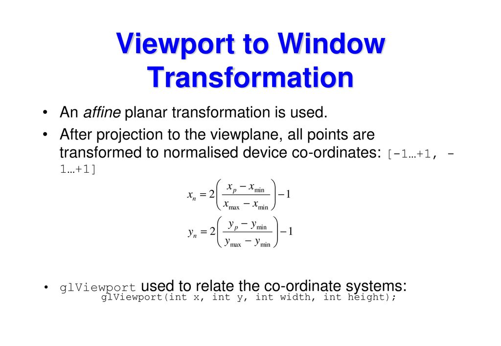 Viewport to Window Transformation