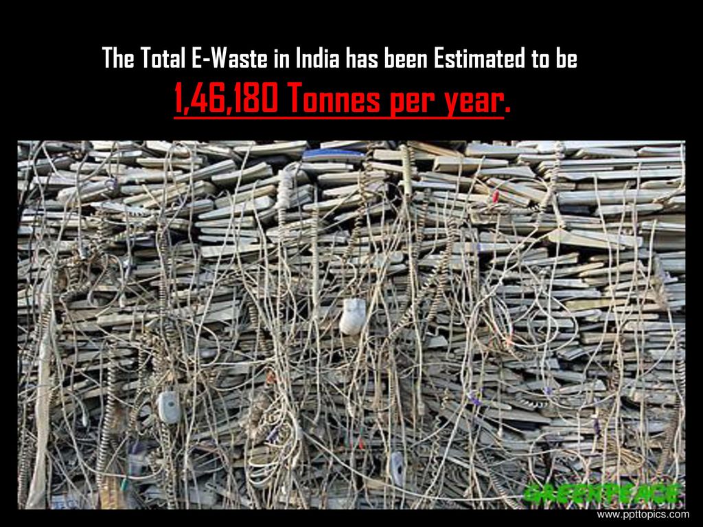 The Total E-Waste in India has been Estimated to be 1,46,180 Tonnes per year.