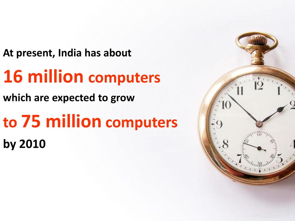 16 million computers to 75 million computers by 2010