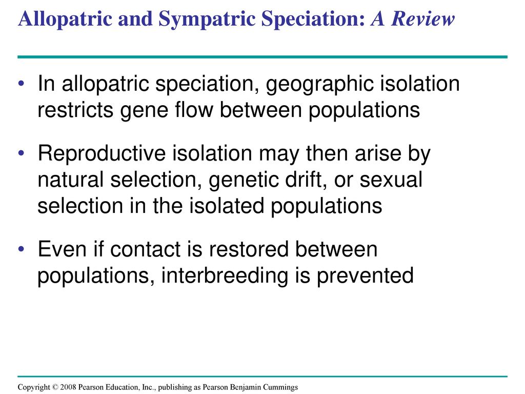 Allopatric and Sympatric Speciation: A Review