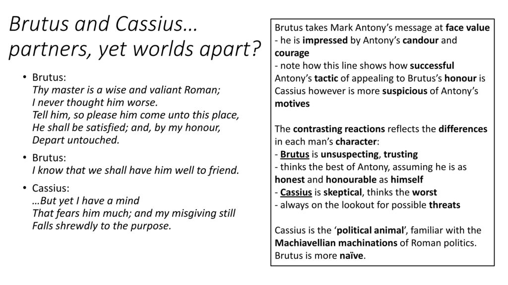 compare and contrast brutus and cassius