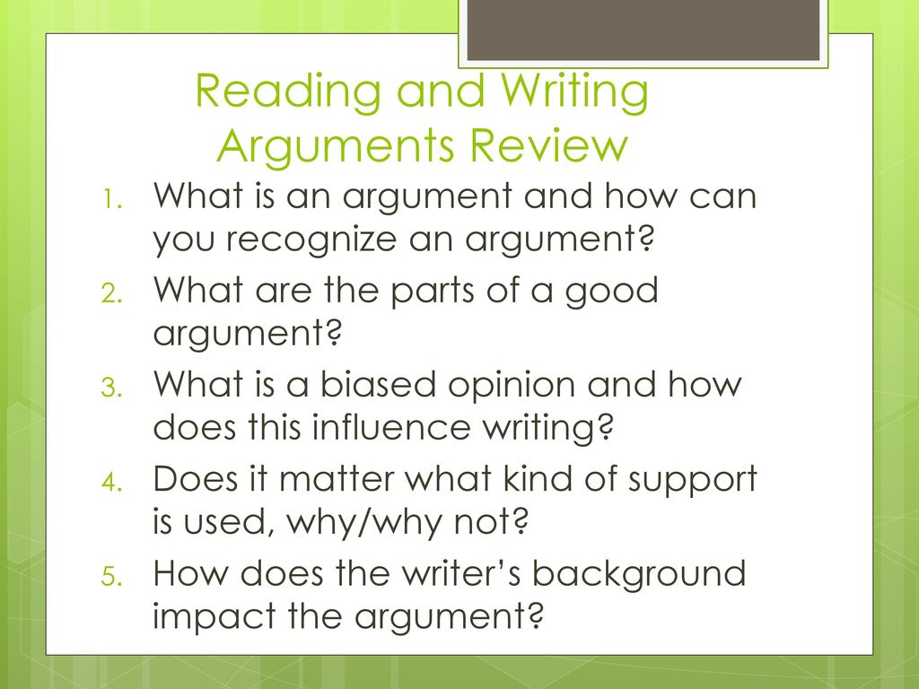 good arguments to write about