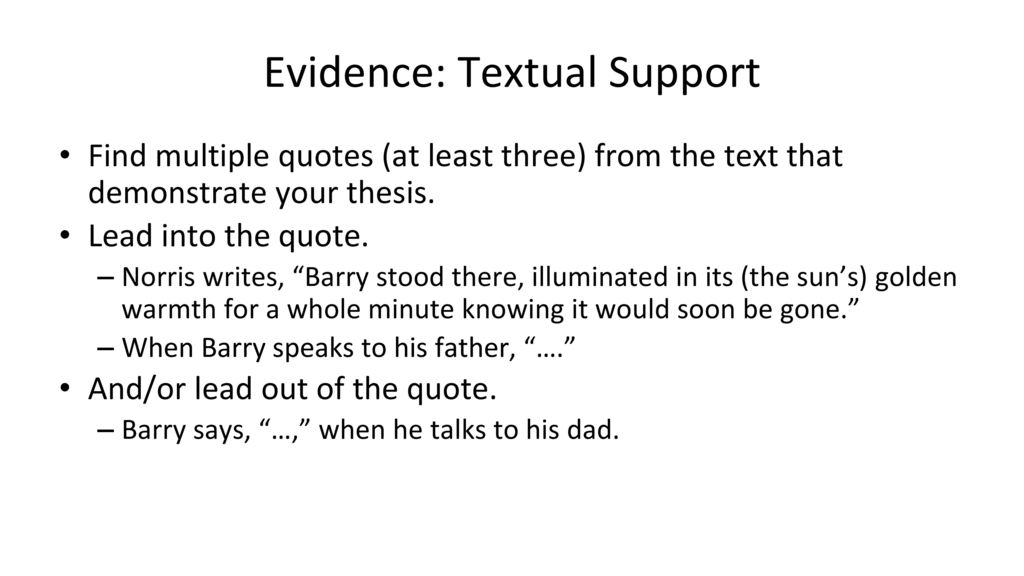 Evidence: Textual Support