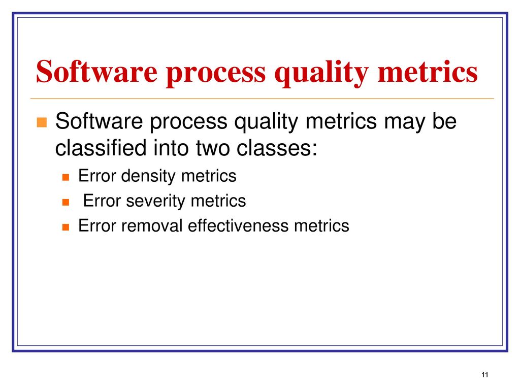Software process quality metrics
