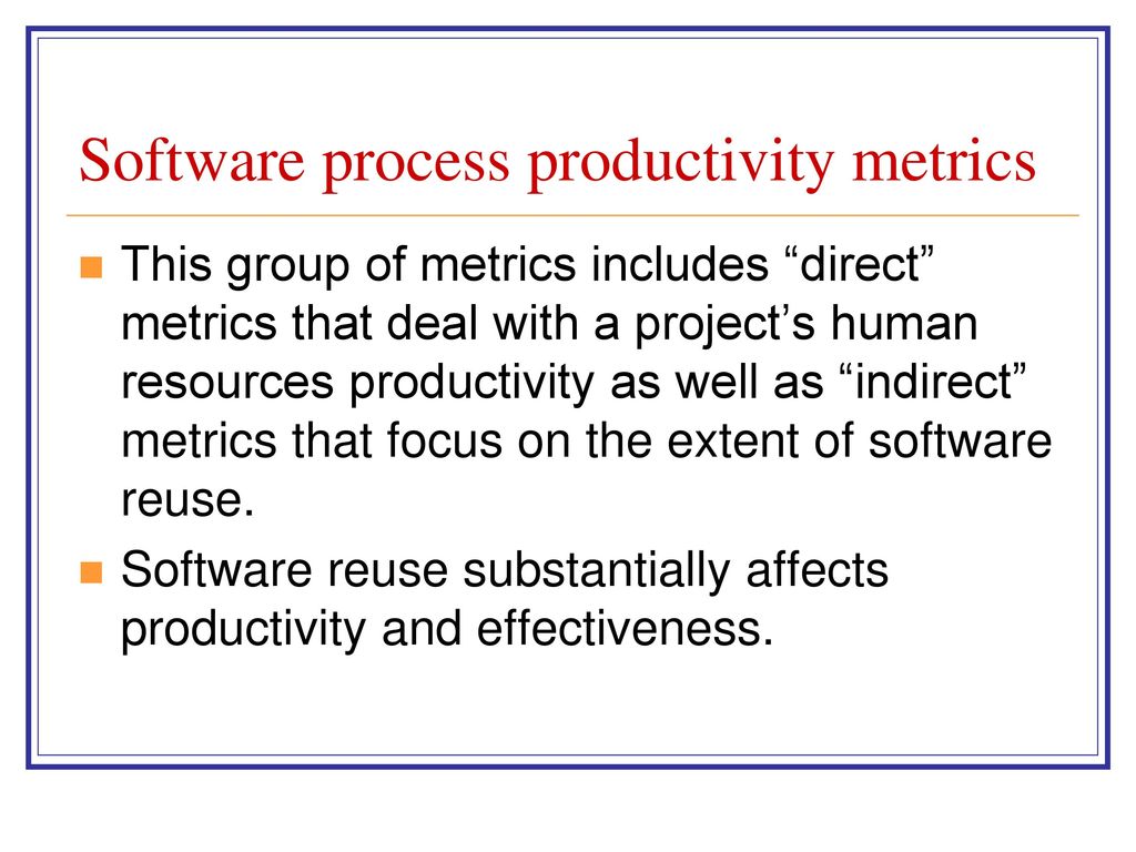 Software process productivity metrics