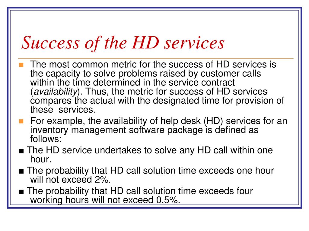 Success of the HD services