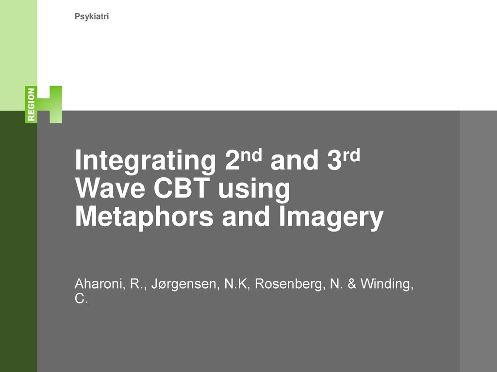 Integrating 2nd and 3rd Wave CBT using Metaphors and Imagery