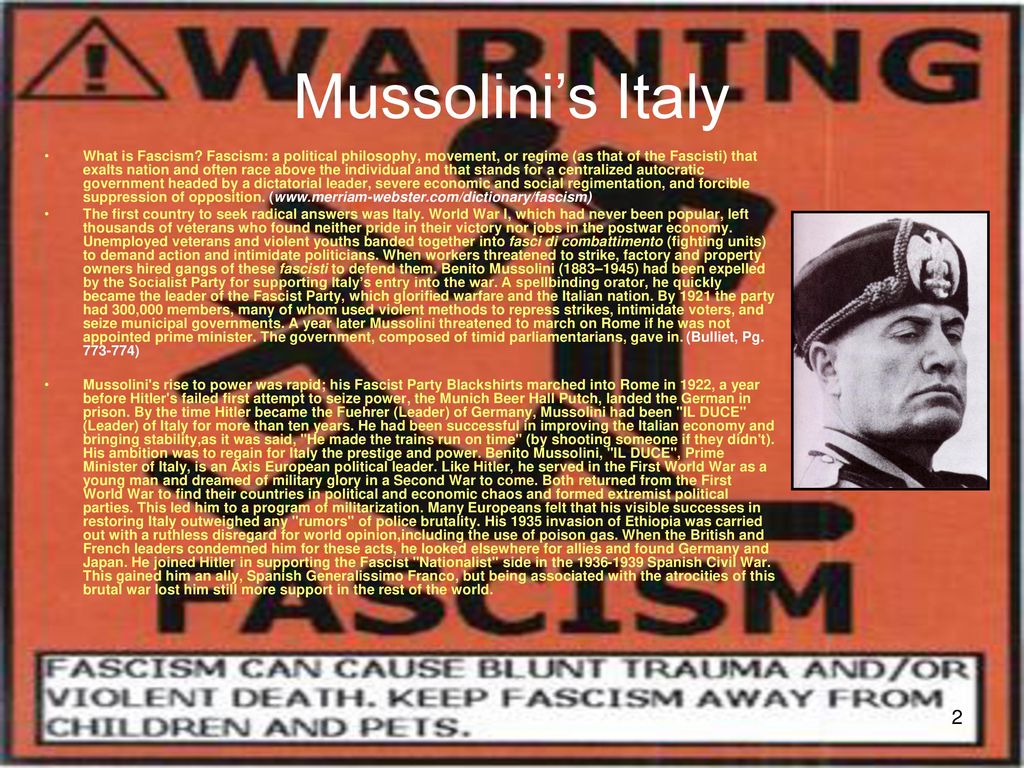 Chapter 29 The Rise Of Fascism - Ppt Download