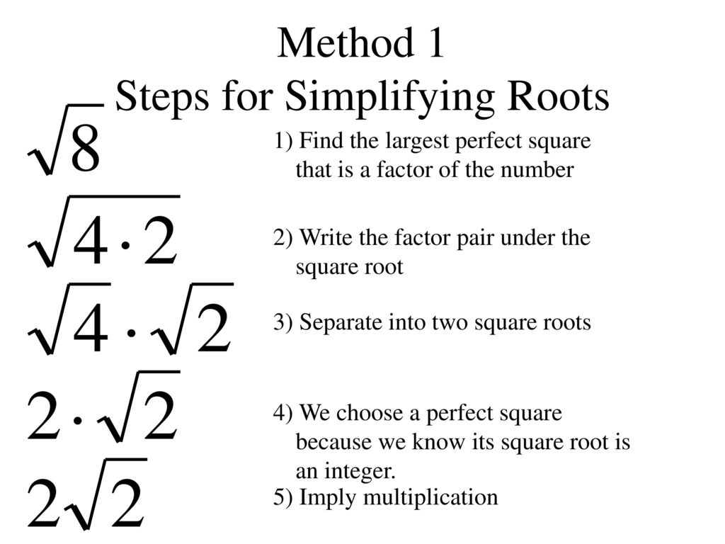 22.22 Simplifying Radicals Objectives: To simplify radicals. - ppt Regarding Simplifying Radicals Worksheet Algebra 2