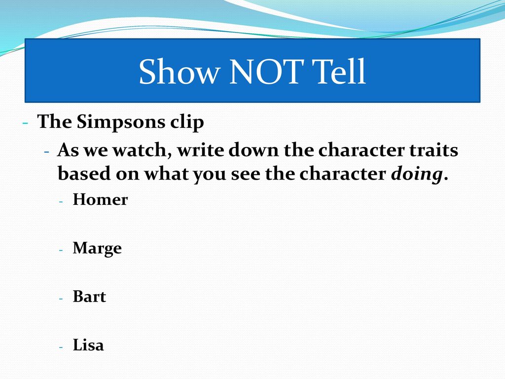 Show NOT Tell The Simpsons clip