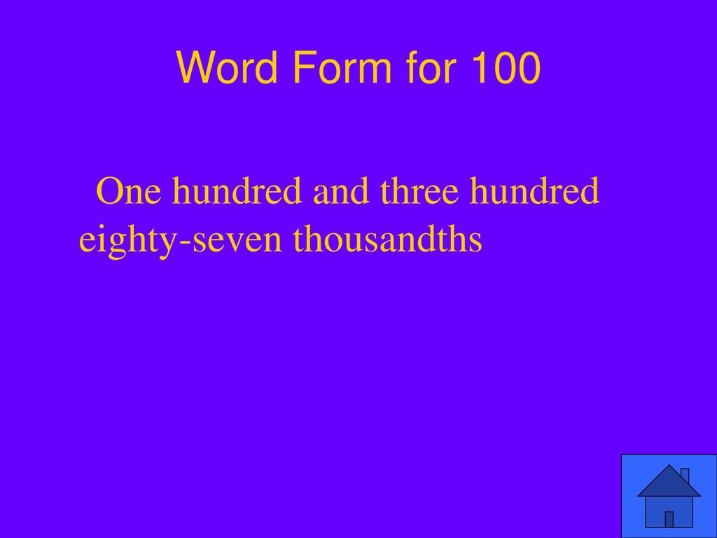 100 In Word Form 100-in-word-form