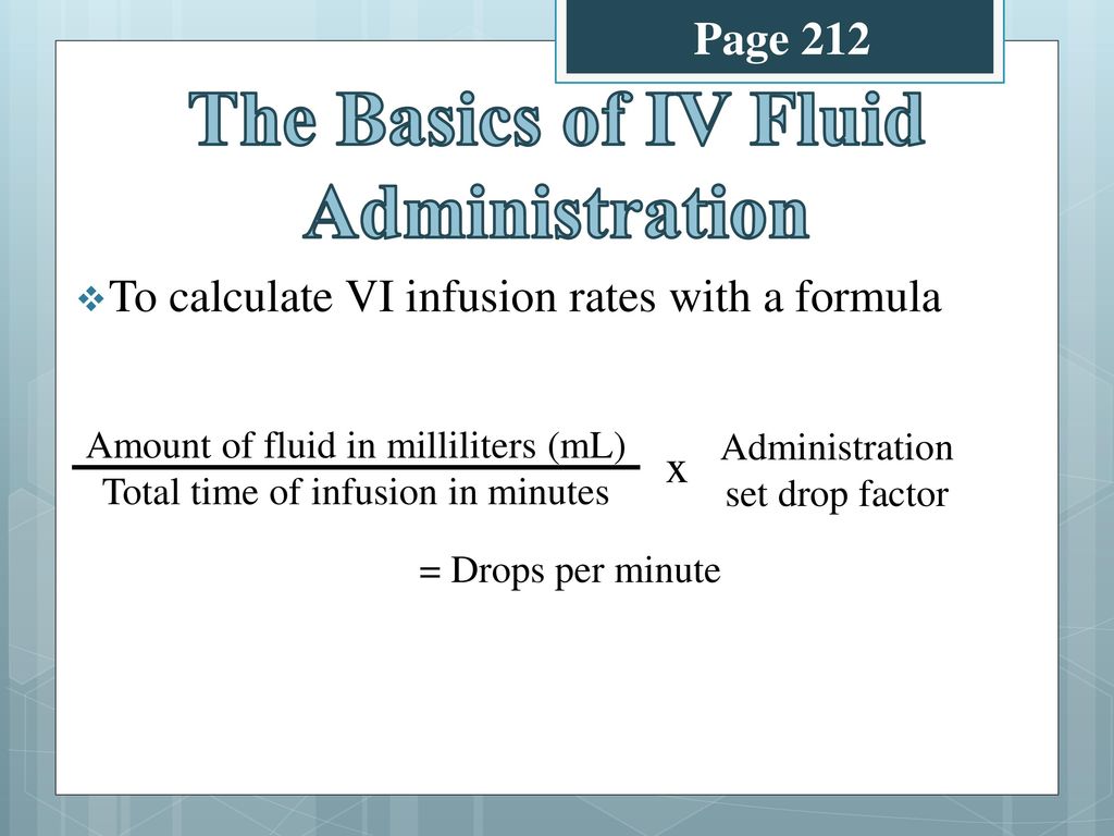 The Basics of Intravenous Fluid Administration - ppt download