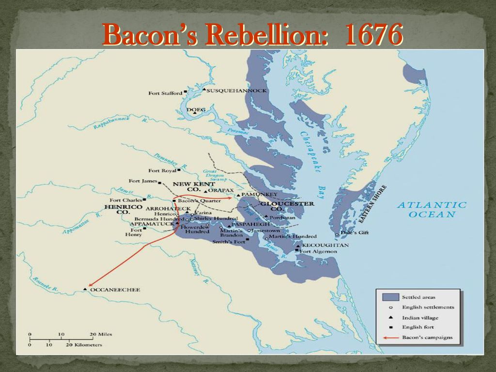 1. Map of Bacon's Rebellion, Colony of Virginia, late 17th …